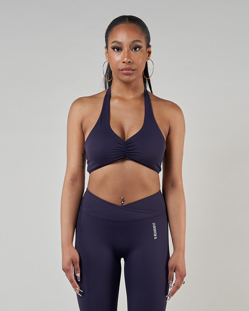 Brassière de sport Reaverfit tendance pour femme en bleu marine, dos nu, confortable et respirante avec séchage rapide