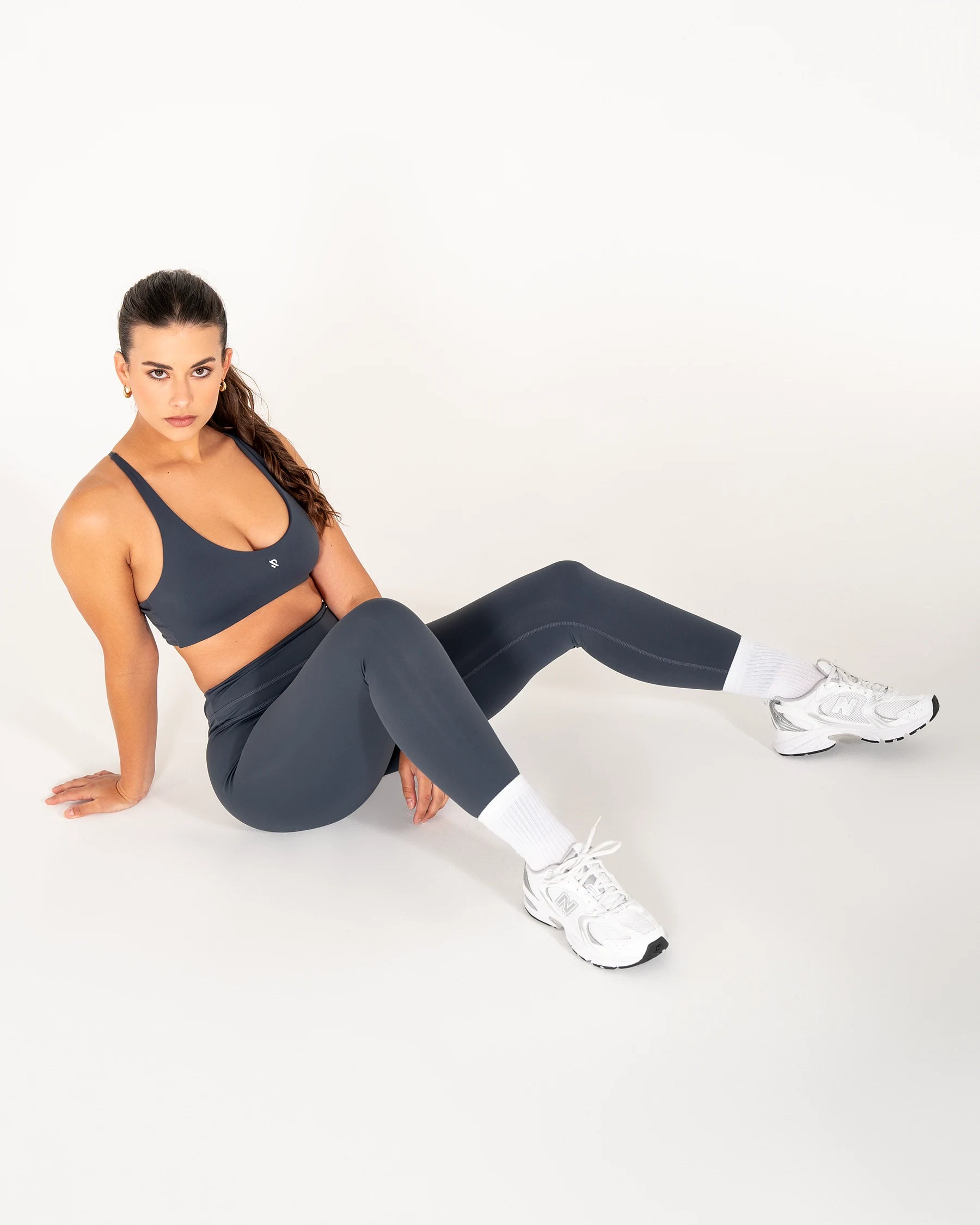 Legging AMY bleu-gris Reaverfit pour femme idéal pour le fitness en position assise