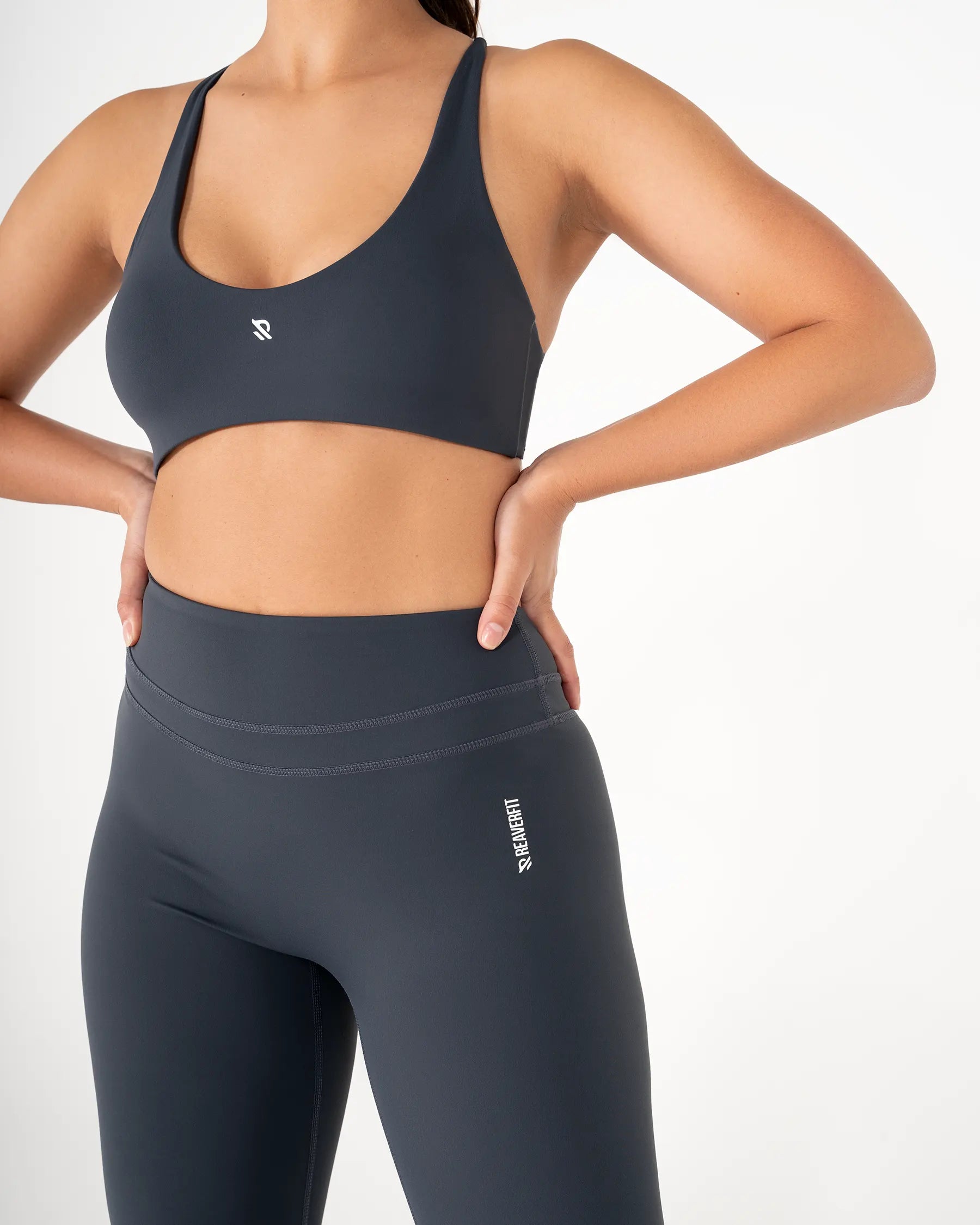 Legging AMY bleu-gris Reaverfit pour femme idéal pour le Pilates