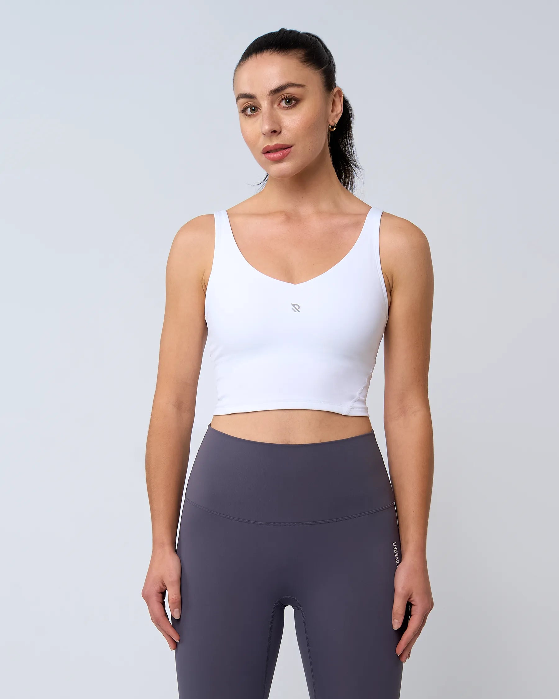 PURE White Tank Top with Built-in Bra 34