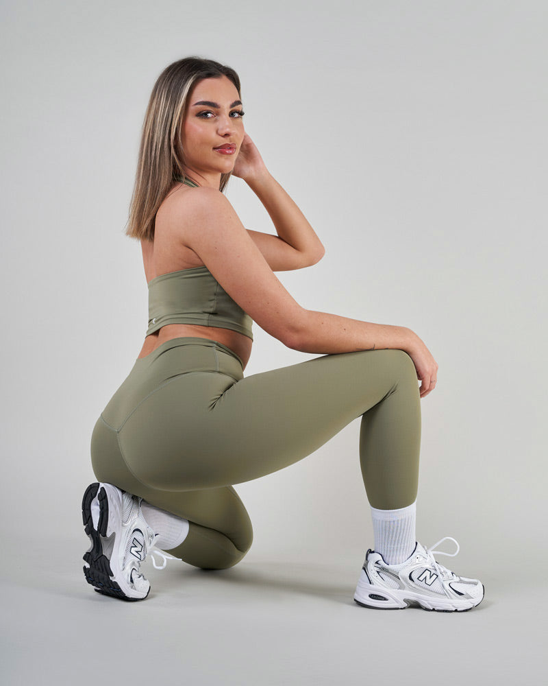Reaverfit, Sport, Confortable, Femme, Élastique, Brassière, Activewear, Taille haute, Respirant, Vert, Ajusté