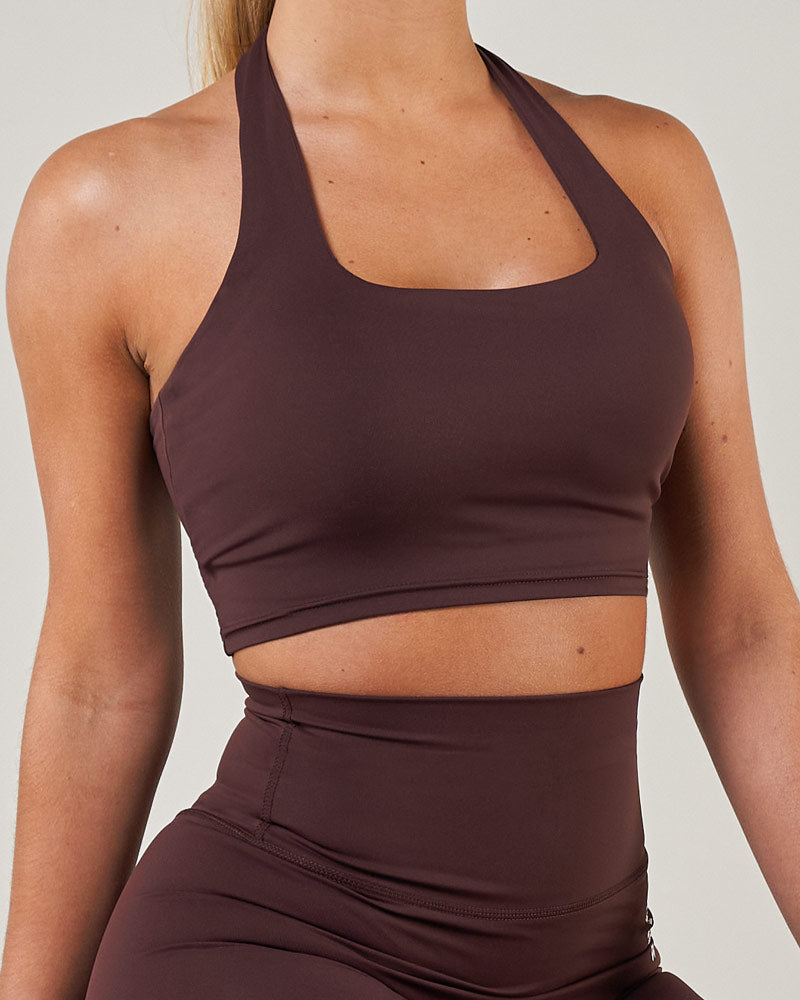 Reaverfit, Sport, Durable, Femme, Soutien, Brassière, Activewear, Dos nu, Marron, Sans couture