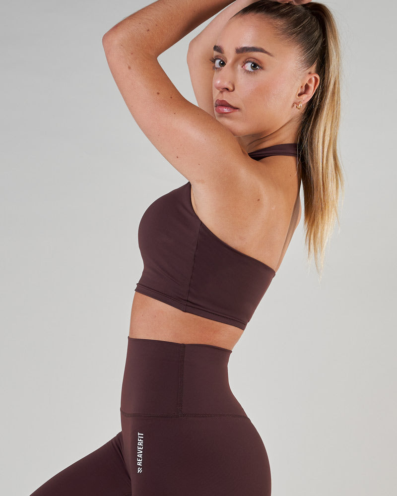 Reaverfit, Sport, Tendance, Femme, Fonctionnel, Brassière, Activewear, Dos nu, Marron, Dynamique, Polyvalent
