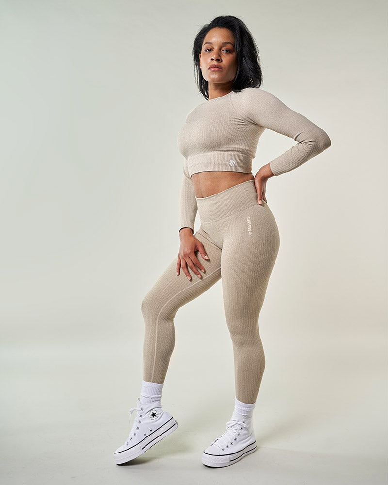 Women's 3-Piece Sportswear Set COCOON Beige – Reaverfit