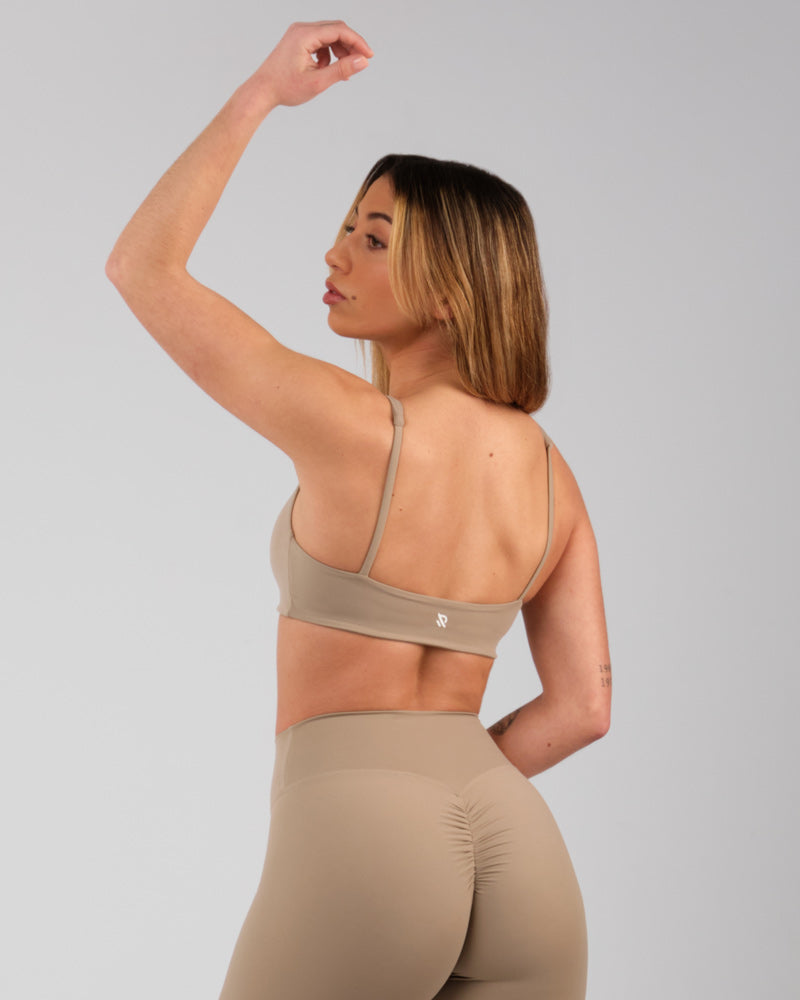 brassiere de sport femmes pilates beige