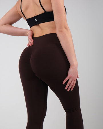 Women's Push-Up Sports Leggings AMBER Espresso Brown Reaverfit