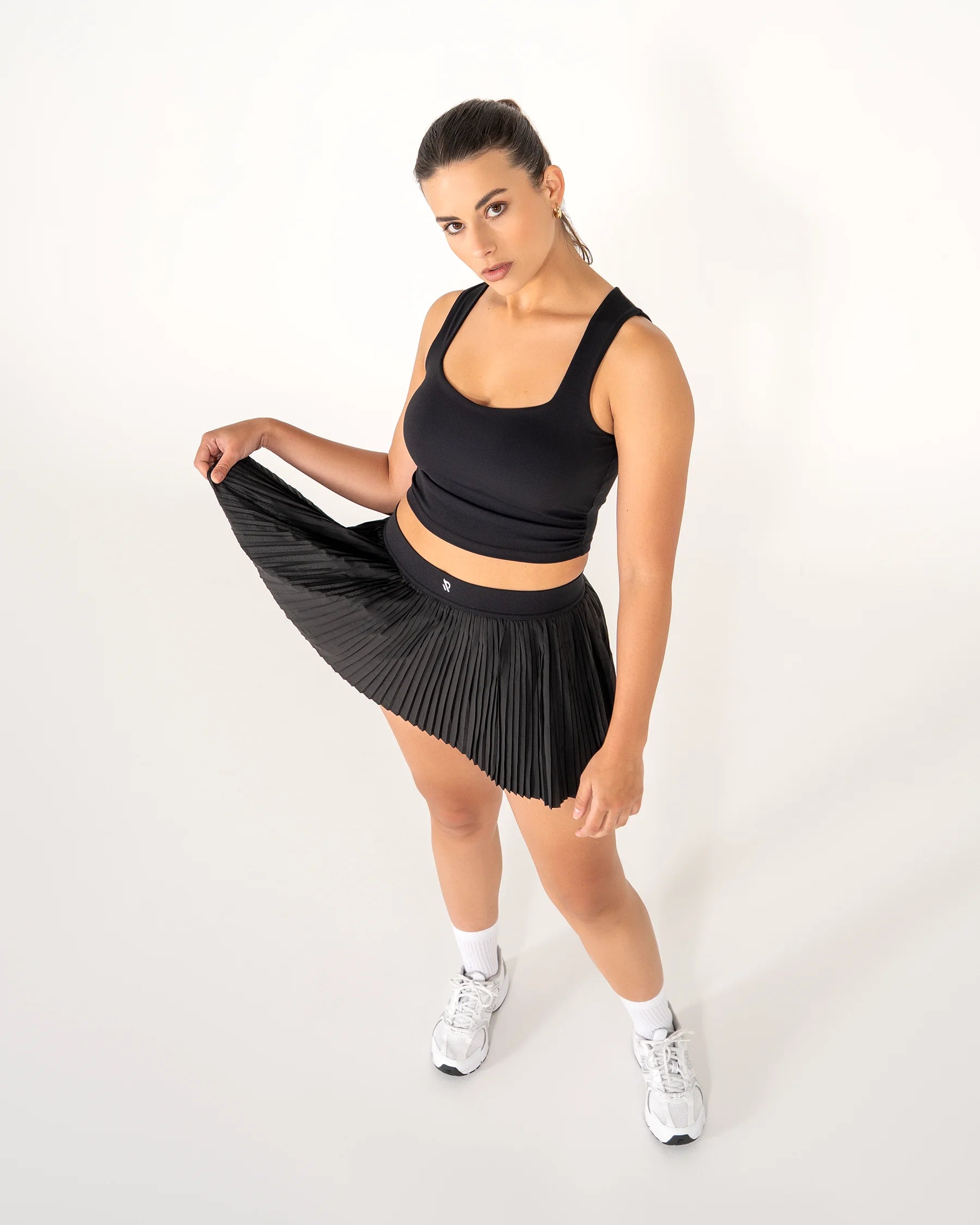 Jupe-short plissée noire Reaverfit pour femme parfaite pour le tennis