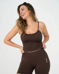 Débardeur à brassière intégrée ICÔNE Marron