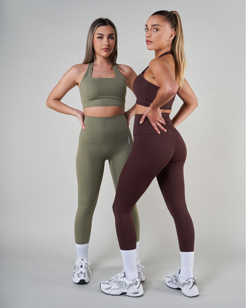 Legging de Sport Taille Haute Femme ELITE Marron Reaverfit