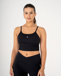 Crop top à brassière intégrée MYRA Noir