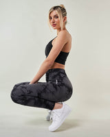 Bas de sport femme squat proof en nylon et élasthanne, taille haute avec ceinture élastique gainante pour un ajustement parfait seamless