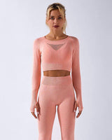 Crop Top manches longues rose original ANGELE - technicité et esthétisme réunis dans une seule pièce, votre choix idéal pour un look sportif parfait tendance 2023