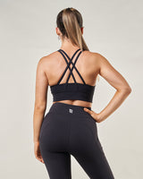 brassiere bretelles fines noir sport fitness reaverfit femme pour courir marche a pied yoga running maintien fort