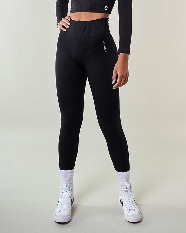 Bas de sport opaque squat proof femme taille haute Noir - Votre compagnon idéal pour des séances d'exercice alliant style et bien-être