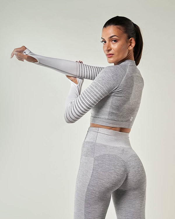 Tenue de Sport femme Fitness femmes Jersey tricot à manches longues  gymnastique femme chemise de Sport serrée Yoga haut femme hauts  d'entraînement T