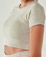 Crop Top de sport femme T shirt Luna de Reaverfit, idéal pour toute pratique sportive