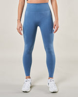 legging taille haute de sport pour femmes musculation fitness bleu flatte la silouhette reaverfit